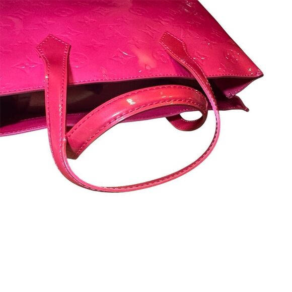 LOUIS VUITTON Rose Pop Vernis LV Monogram Leather Wishire PM Bag Auth RARE Ex+++ - Picture 12 of 16